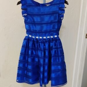 Sweet Heart Rose Royal Blue Dress Satin/ Organza Rhinestones Size 16